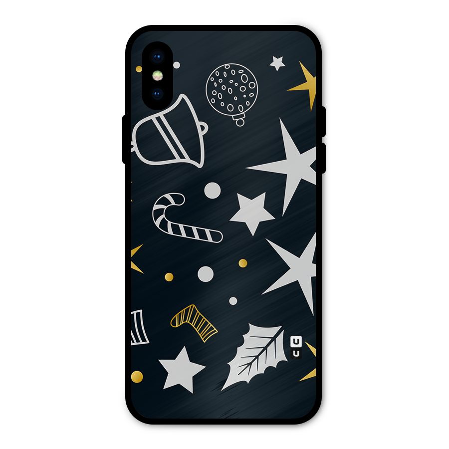 Christmas Special Pattern Metal Back Case for iPhone X