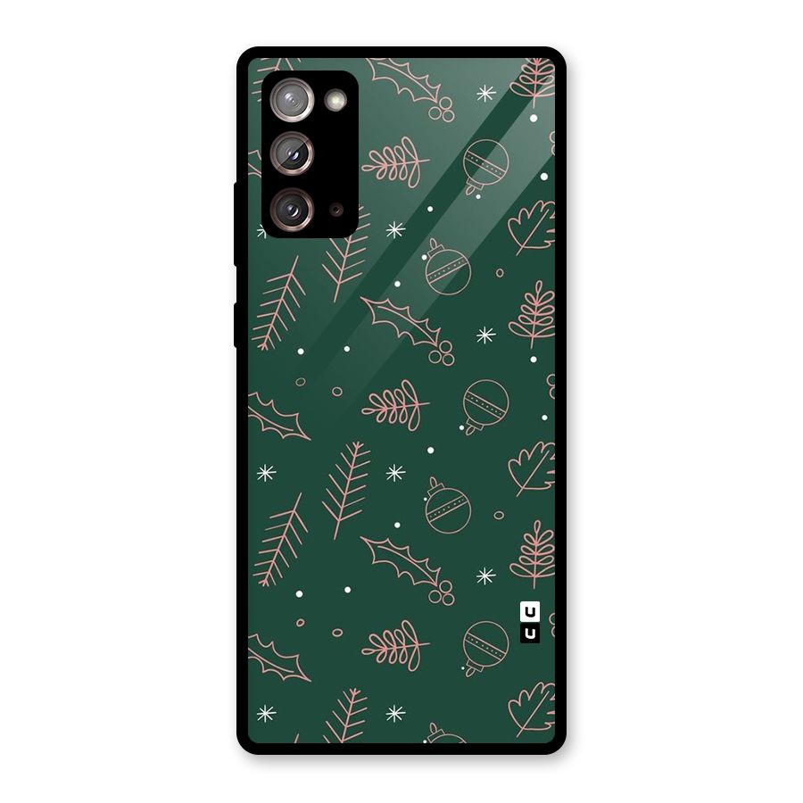 Christmas Vibes Leaves Glass Back Case for Galaxy Note 20