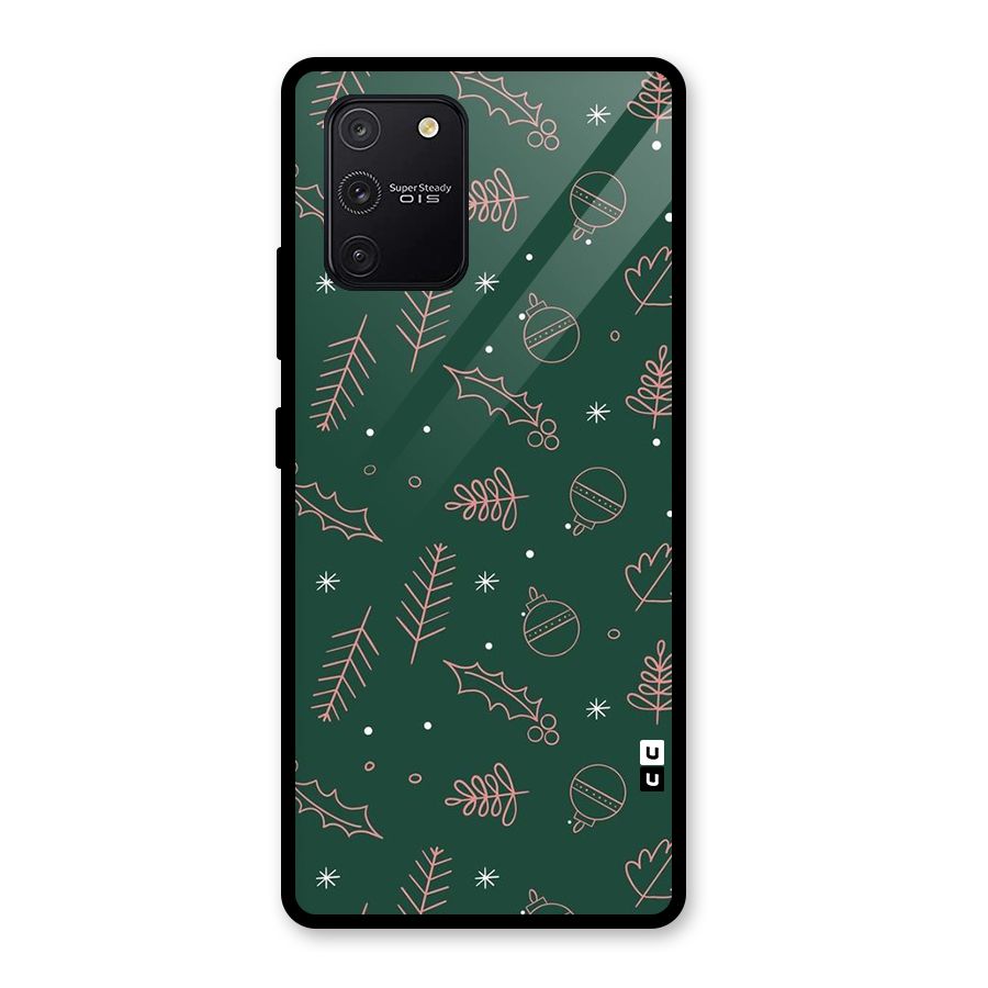 Christmas Vibes Leaves Glass Back Case for Galaxy S10 Lite