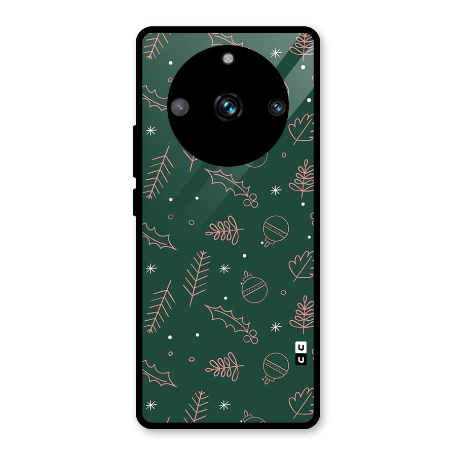 Christmas Vibes Leaves Glass Back Case for Realme 11 Pro Plus