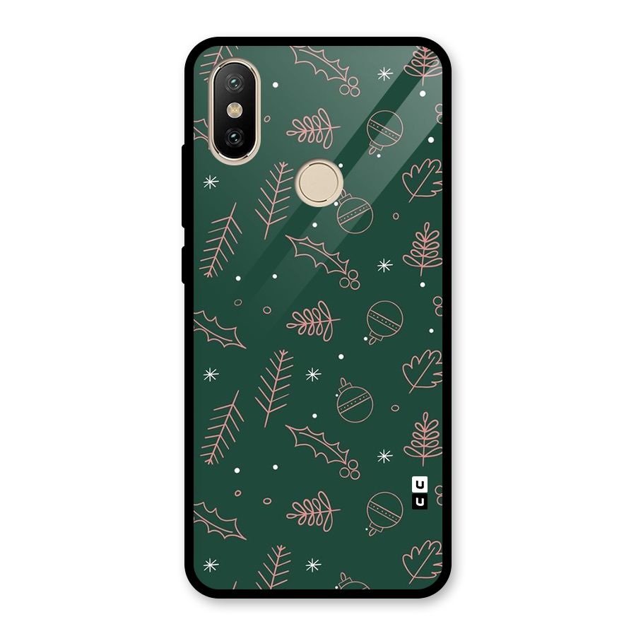 Christmas Vibes Leaves Glass Back Case for Redmi A2
