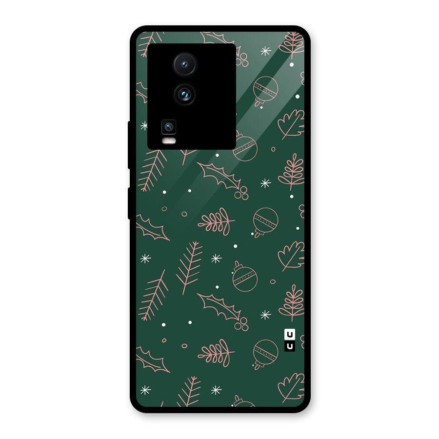 Christmas Vibes Leaves Glass Back Case for Vivo iQOO Neo 7 Pro