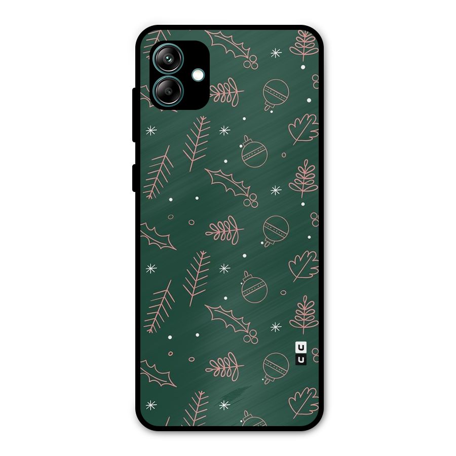 Christmas Vibes Leaves Metal Back Case for Galaxy A04
