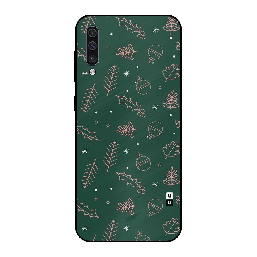Christmas Vibes Leaves Metal Back Case for Galaxy A50s