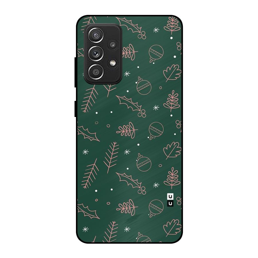 Christmas Vibes Leaves Metal Back Case for Galaxy A52s 5G