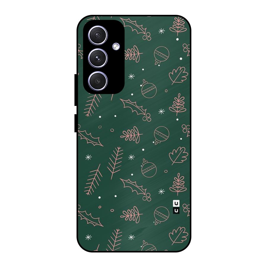 Christmas Vibes Leaves Metal Back Case for Galaxy A54