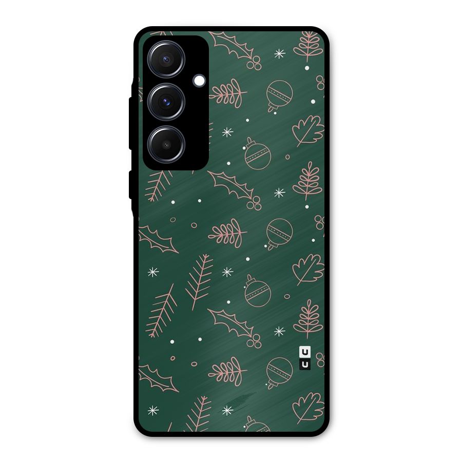 Christmas Vibes Leaves Metal Back Case for Galaxy A55
