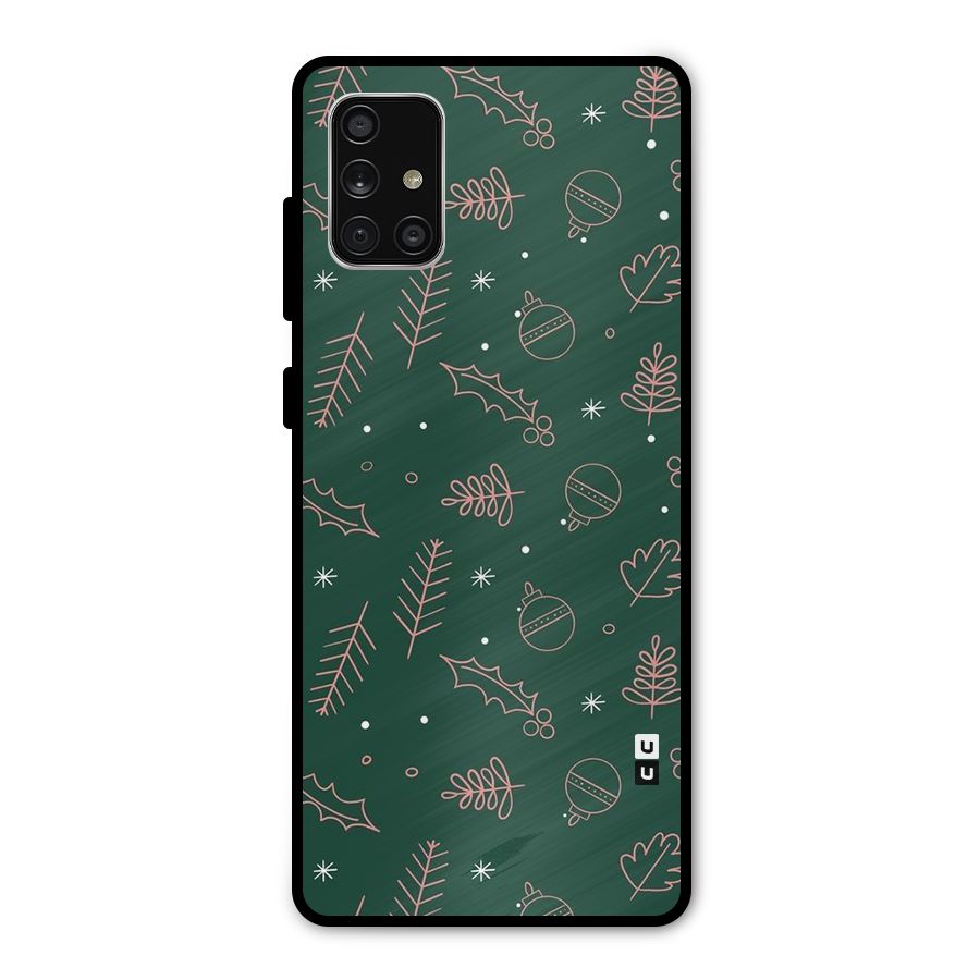 Christmas Vibes Leaves Metal Back Case for Galaxy A71