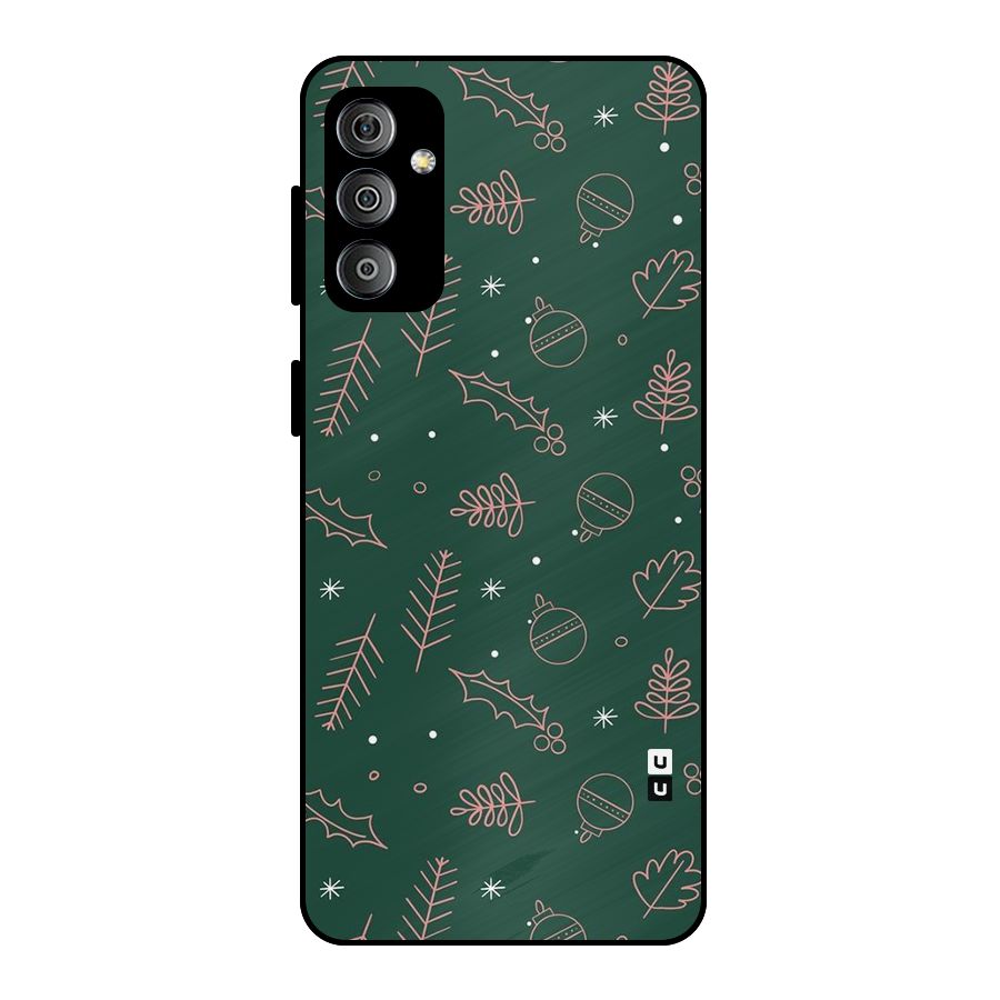 Christmas Vibes Leaves Metal Back Case for Galaxy F23