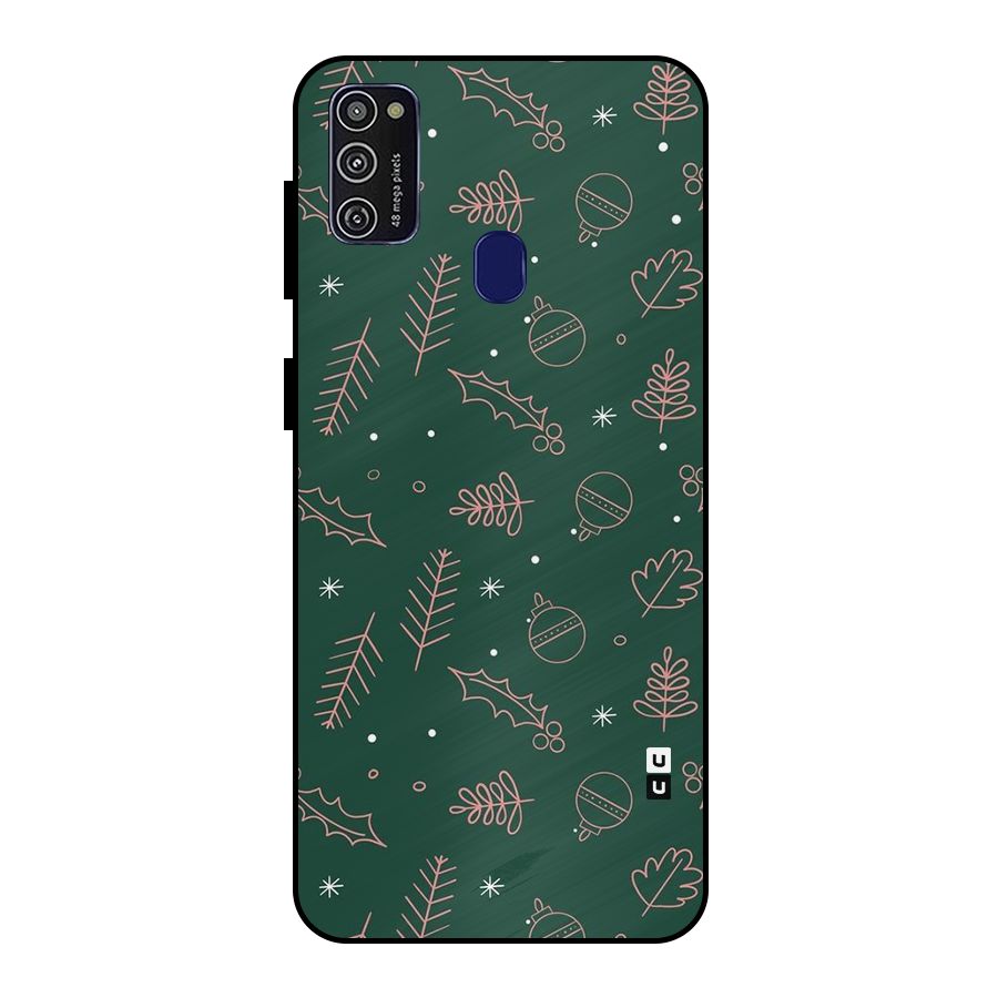Christmas Vibes Leaves Metal Back Case for Galaxy M30s