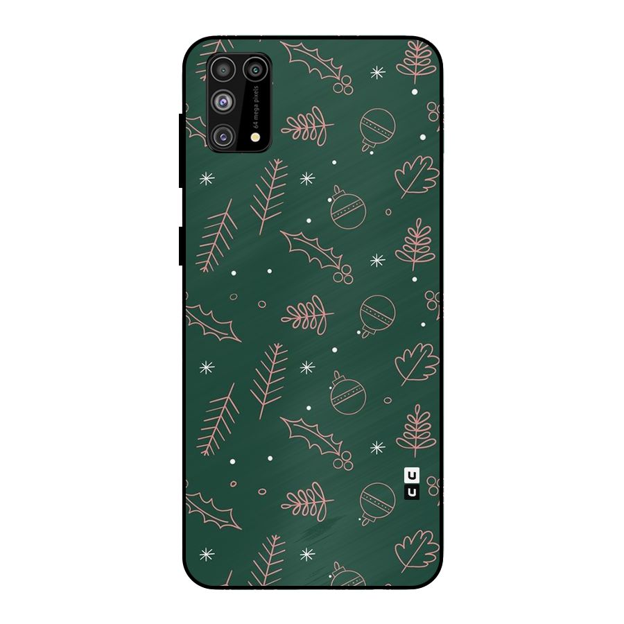 Christmas Vibes Leaves Metal Back Case for Galaxy M31