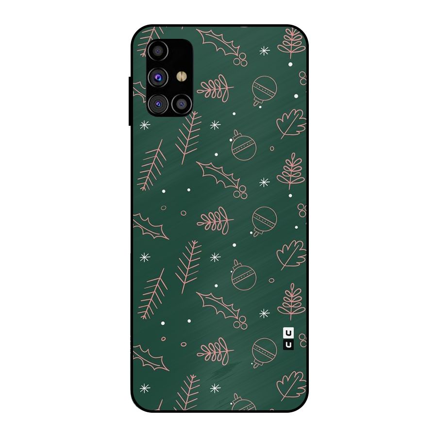 Christmas Vibes Leaves Metal Back Case for Galaxy M31s