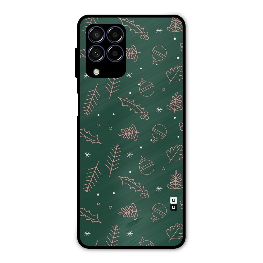 Christmas Vibes Leaves Metal Back Case for Galaxy M53 5G