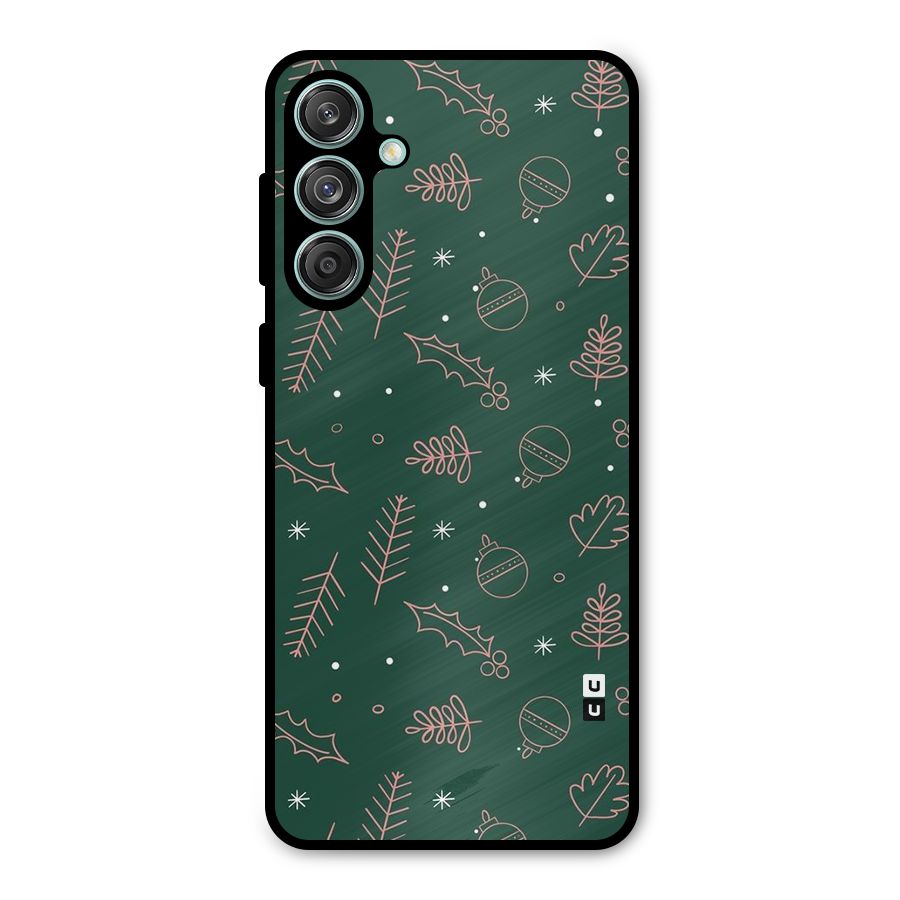 Christmas Vibes Leaves Metal Back Case for Galaxy M55 5G