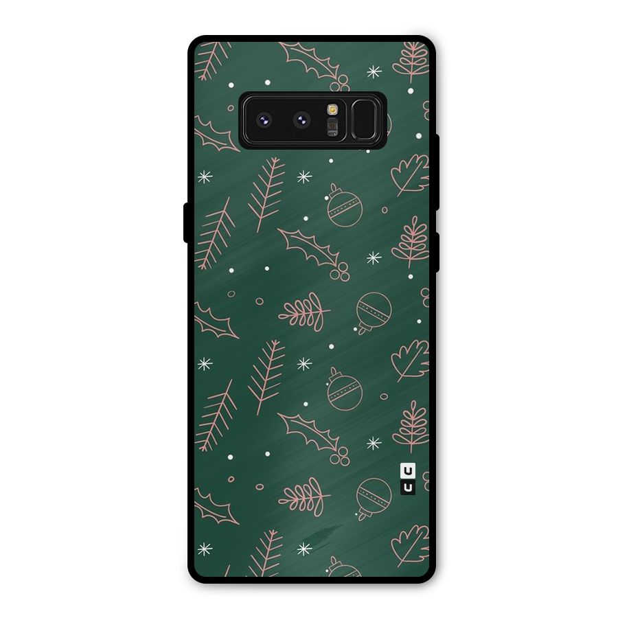 Christmas Vibes Leaves Metal Back Case for Galaxy Note 8