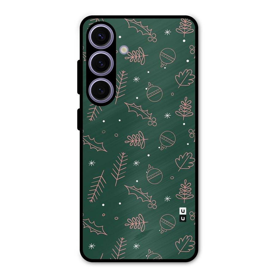 Christmas Vibes Leaves Metal Back Case for Galaxy S24