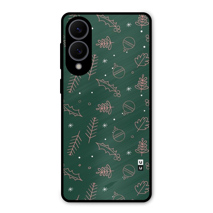 Christmas Vibes Leaves Metal Back Case for Galaxy S25 Edge