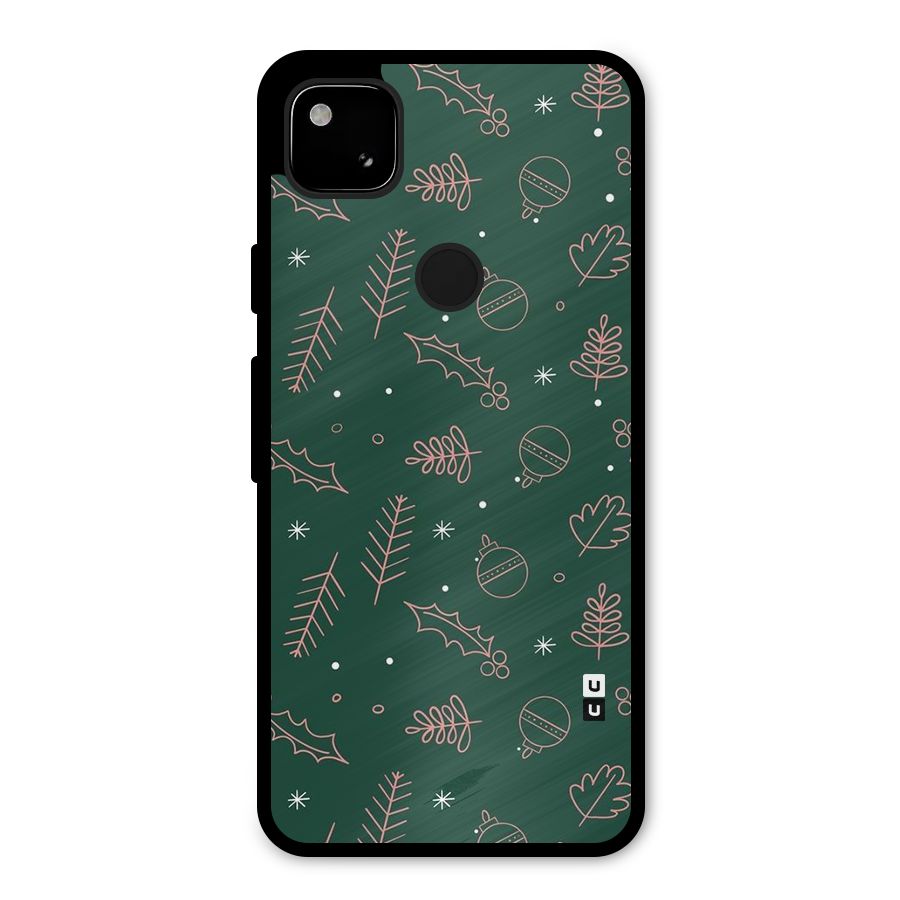 Christmas Vibes Leaves Metal Back Case for Google Pixel 4a