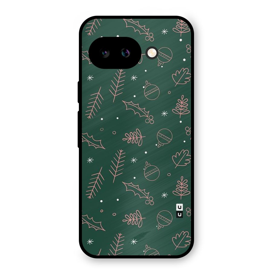 Christmas Vibes Leaves Metal Back Case for Google Pixel 9a