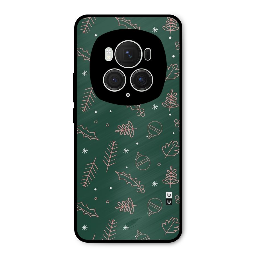 Christmas Vibes Leaves Metal Back Case for Honor Magic6 Pro