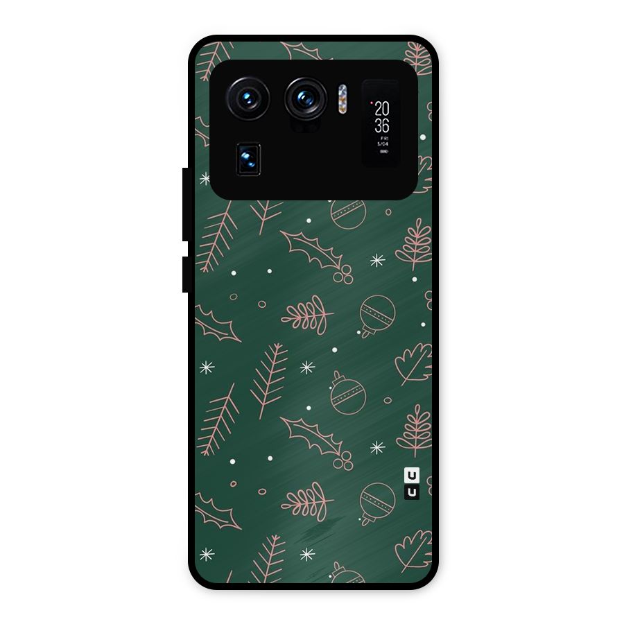 Christmas Vibes Leaves Metal Back Case for Mi 11 Ultra