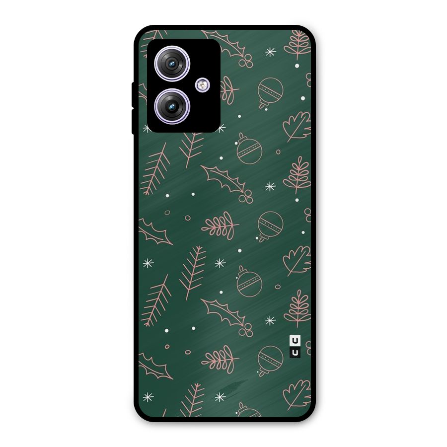 Christmas Vibes Leaves Metal Back Case for Moto G64