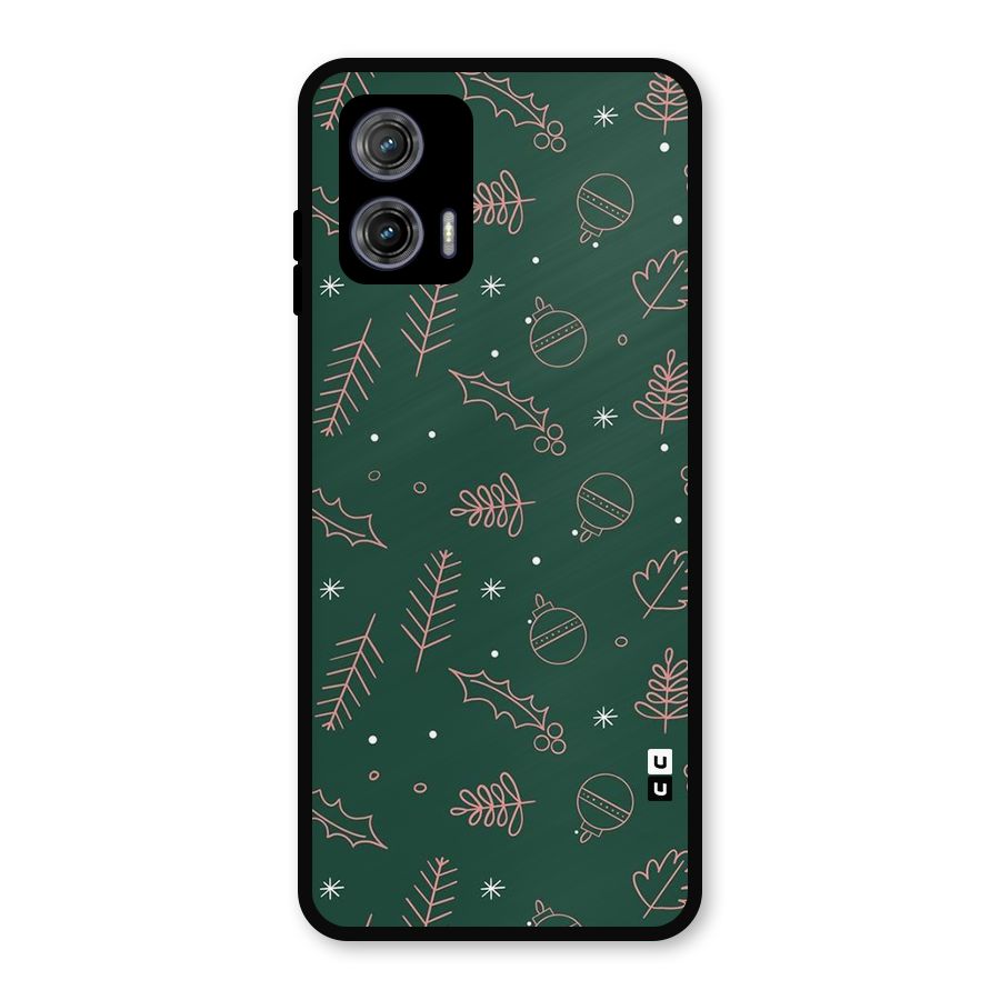 Christmas Vibes Leaves Metal Back Case for Moto G73