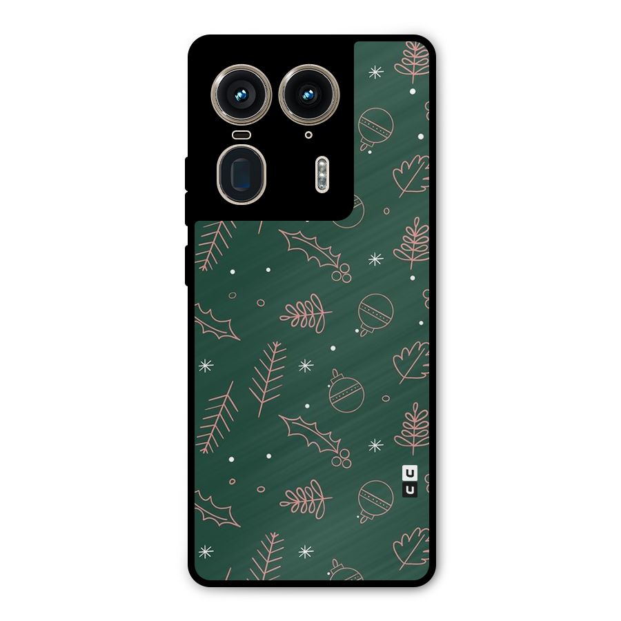 Christmas Vibes Leaves Metal Back Case for Motorola Edge 50 Ultra