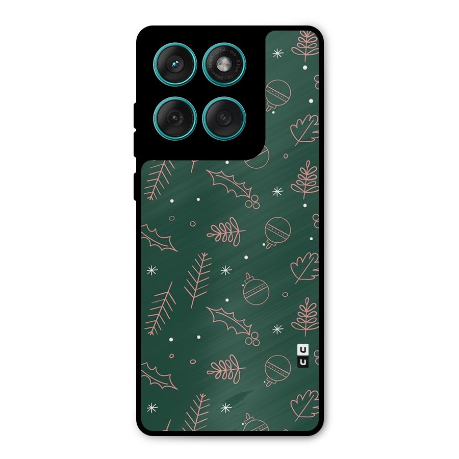 Christmas Vibes Leaves Metal Back Case for Motorola Edge 60