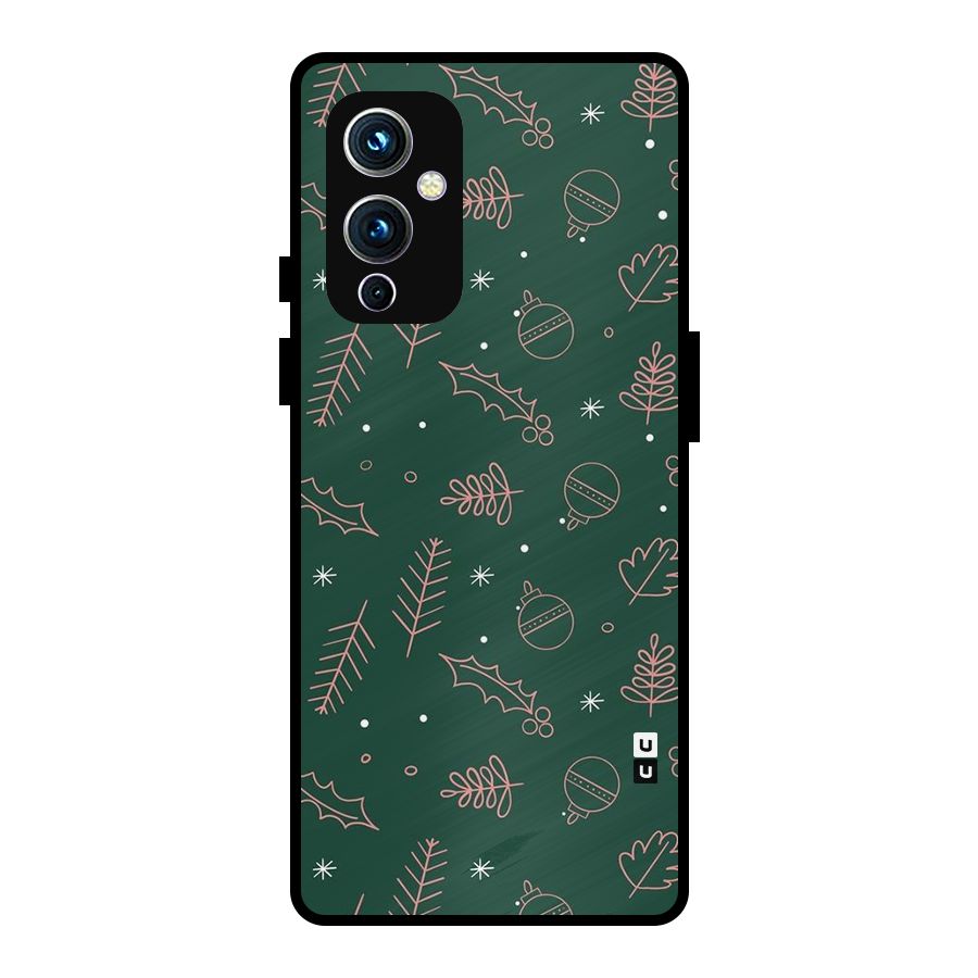 Christmas Vibes Leaves Metal Back Case for OnePlus 9