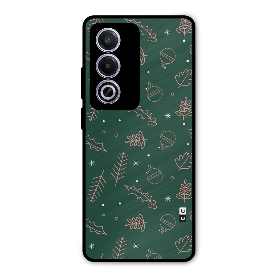 Christmas Vibes Leaves Metal Back Case for Oppo A3 Pro