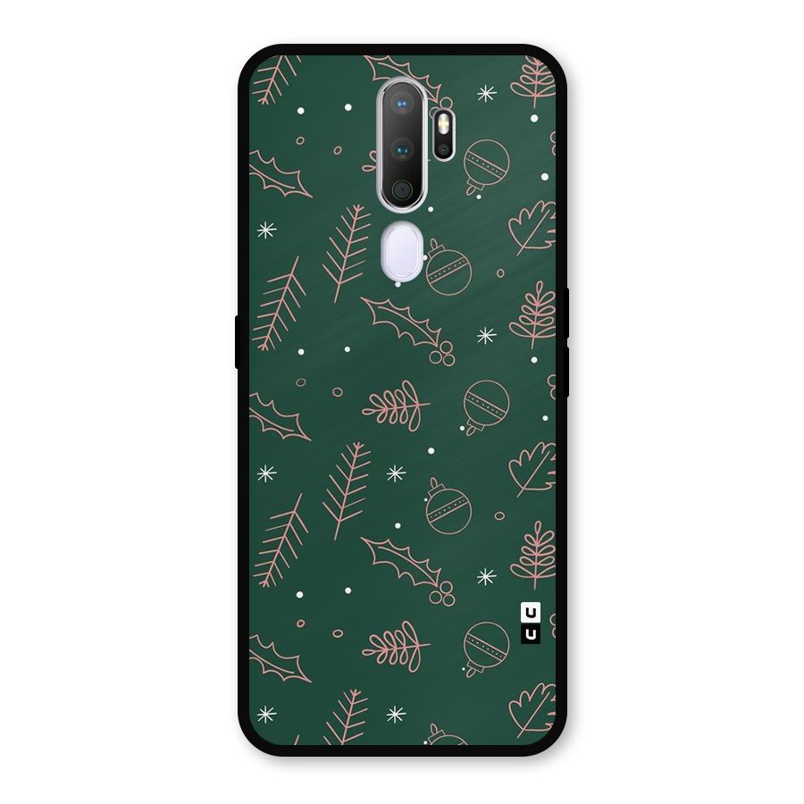 Christmas Vibes Leaves Metal Back Case for Oppo A9 (2020)