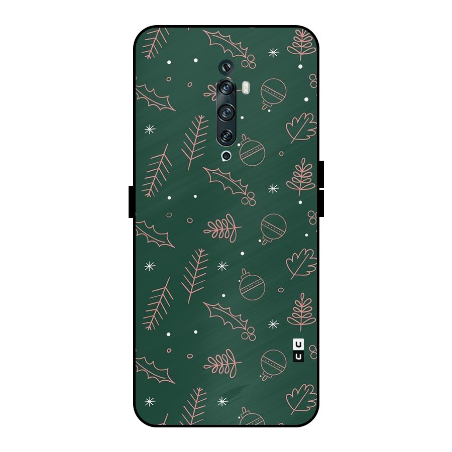 Christmas Vibes Leaves Metal Back Case for Oppo Reno2 Z