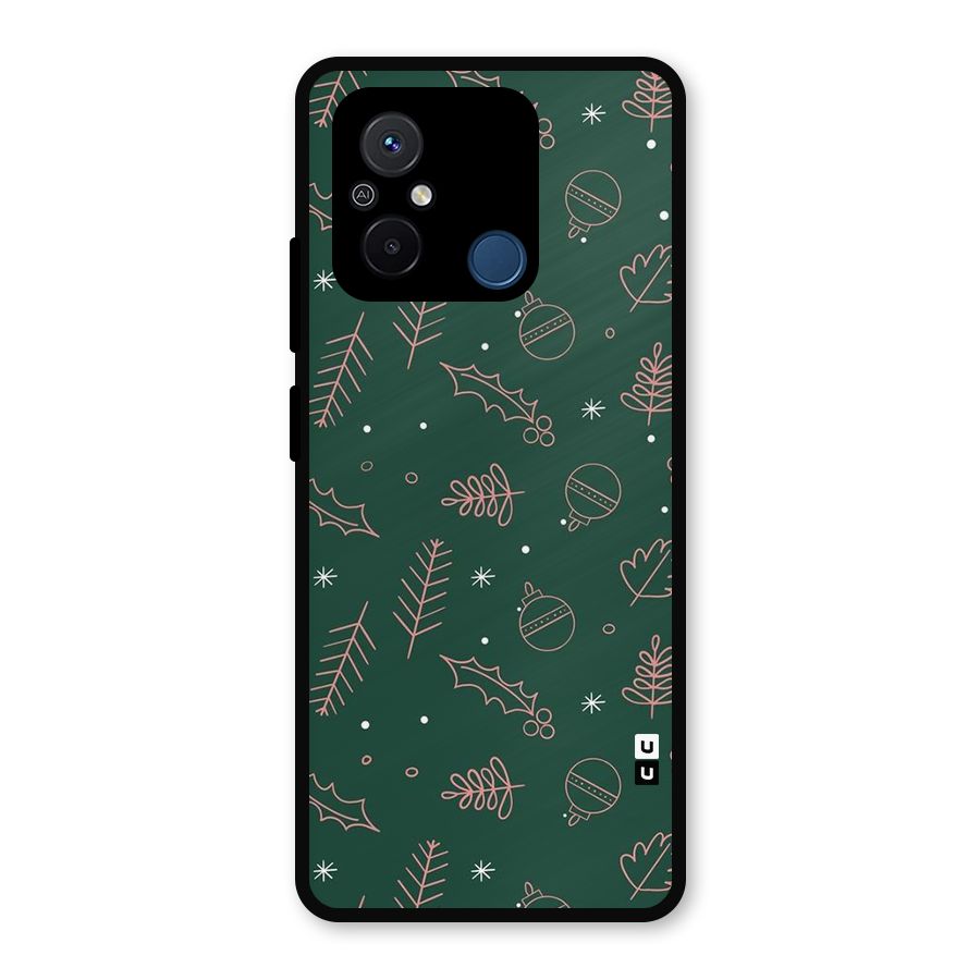 Christmas Vibes Leaves Metal Back Case for Poco C55