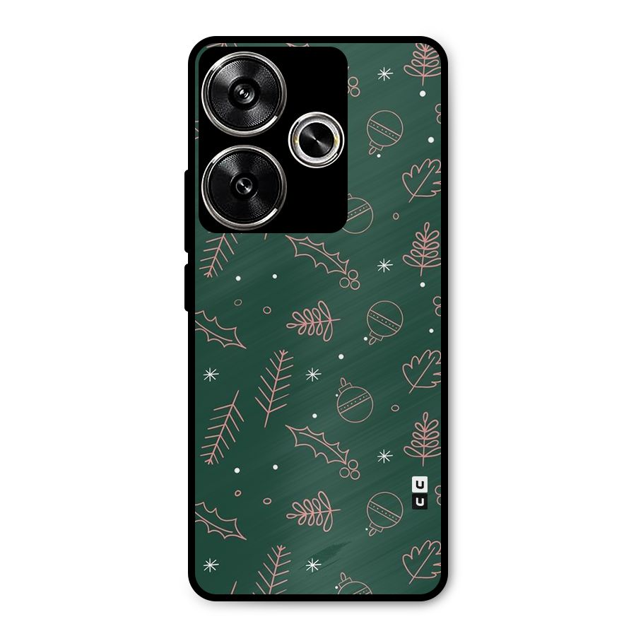 Christmas Vibes Leaves Metal Back Case for Poco F6