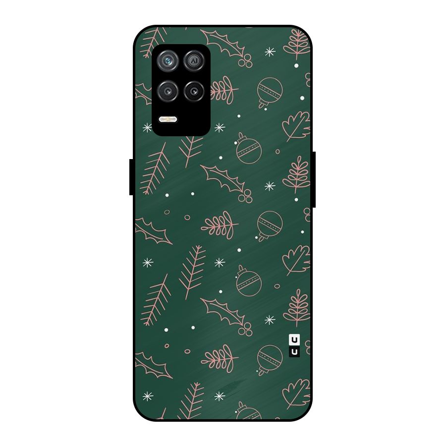 Christmas Vibes Leaves Metal Back Case for Realme 8s 5G