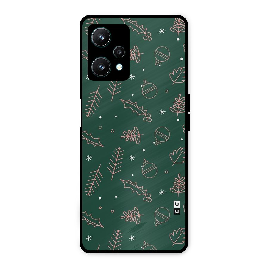 Christmas Vibes Leaves Metal Back Case for Realme 9 Pro 5G