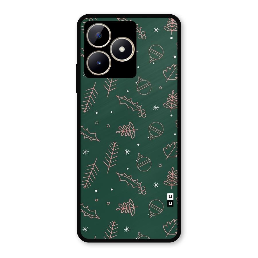 Christmas Vibes Leaves Metal Back Case for Realme C53