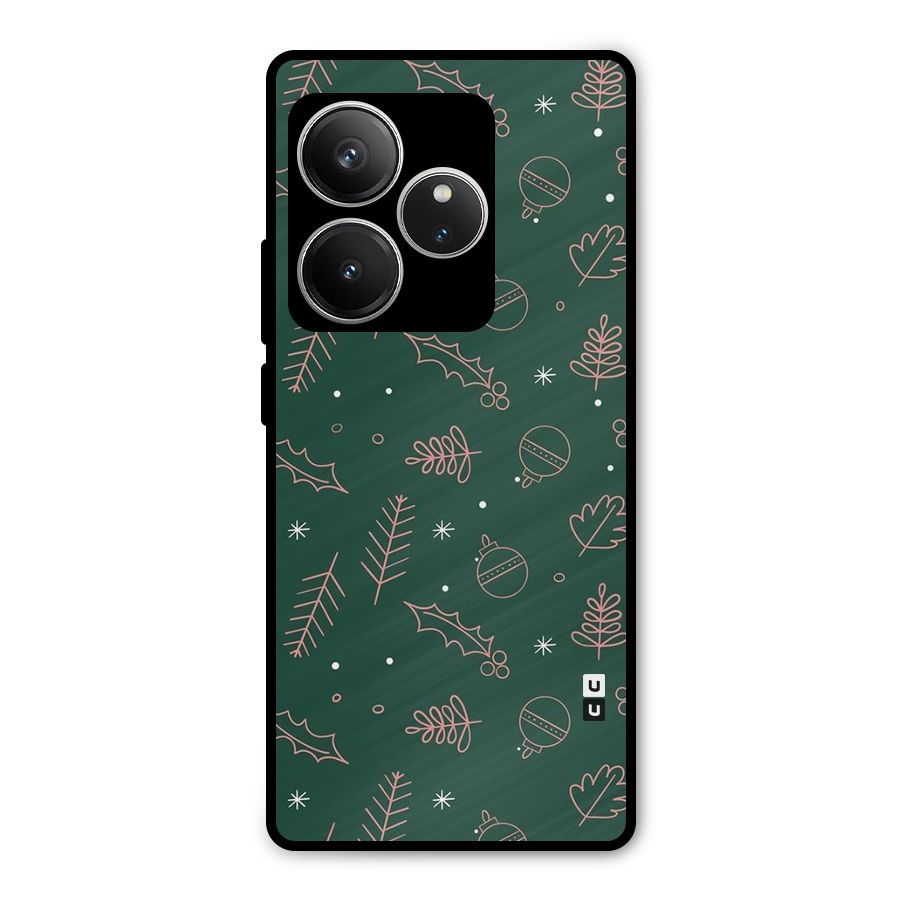 Christmas Vibes Leaves Metal Back Case for Realme GT 6