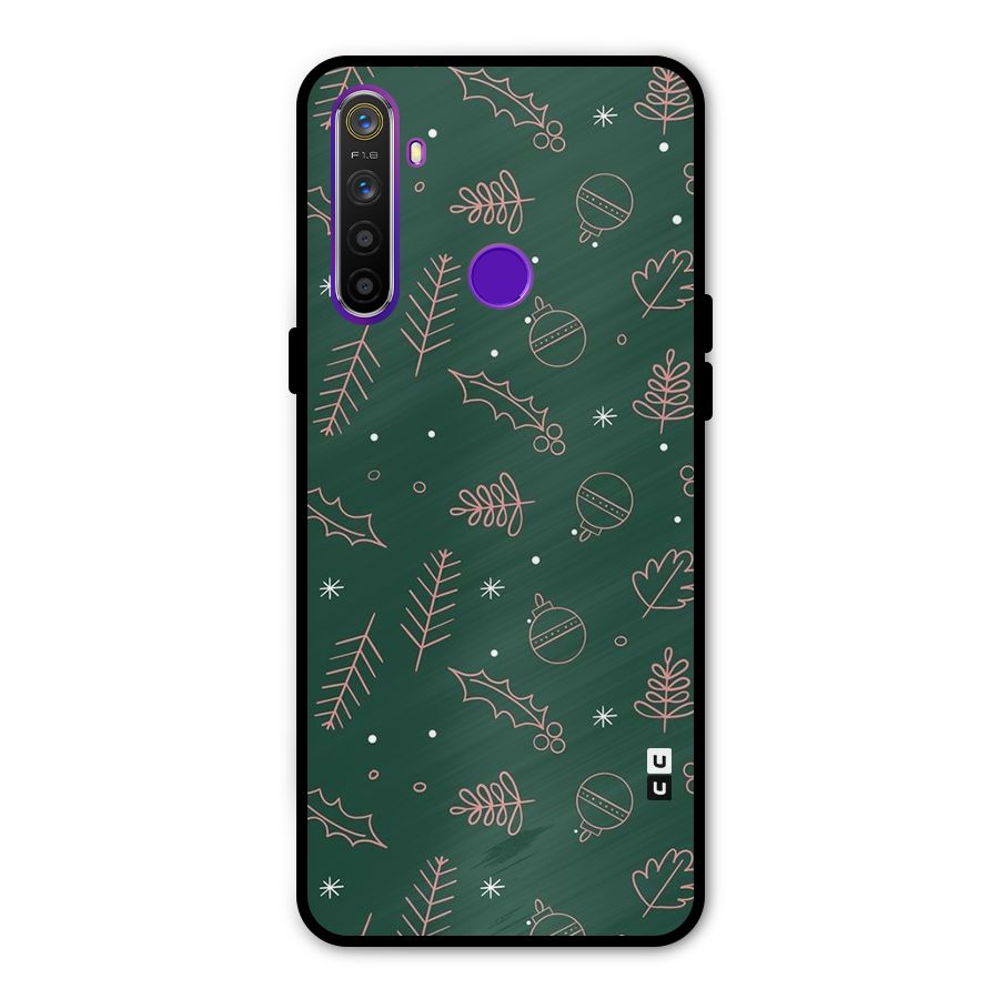 Christmas Vibes Leaves Metal Back Case for Realme Narzo 10