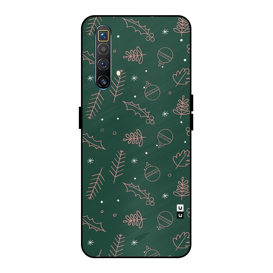 Christmas Vibes Leaves Metal Back Case for Realme X3