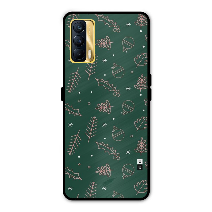Christmas Vibes Leaves Metal Back Case for Realme X7