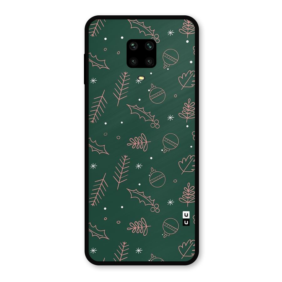 Christmas Vibes Leaves Metal Back Case for Redmi Note 9 Pro
