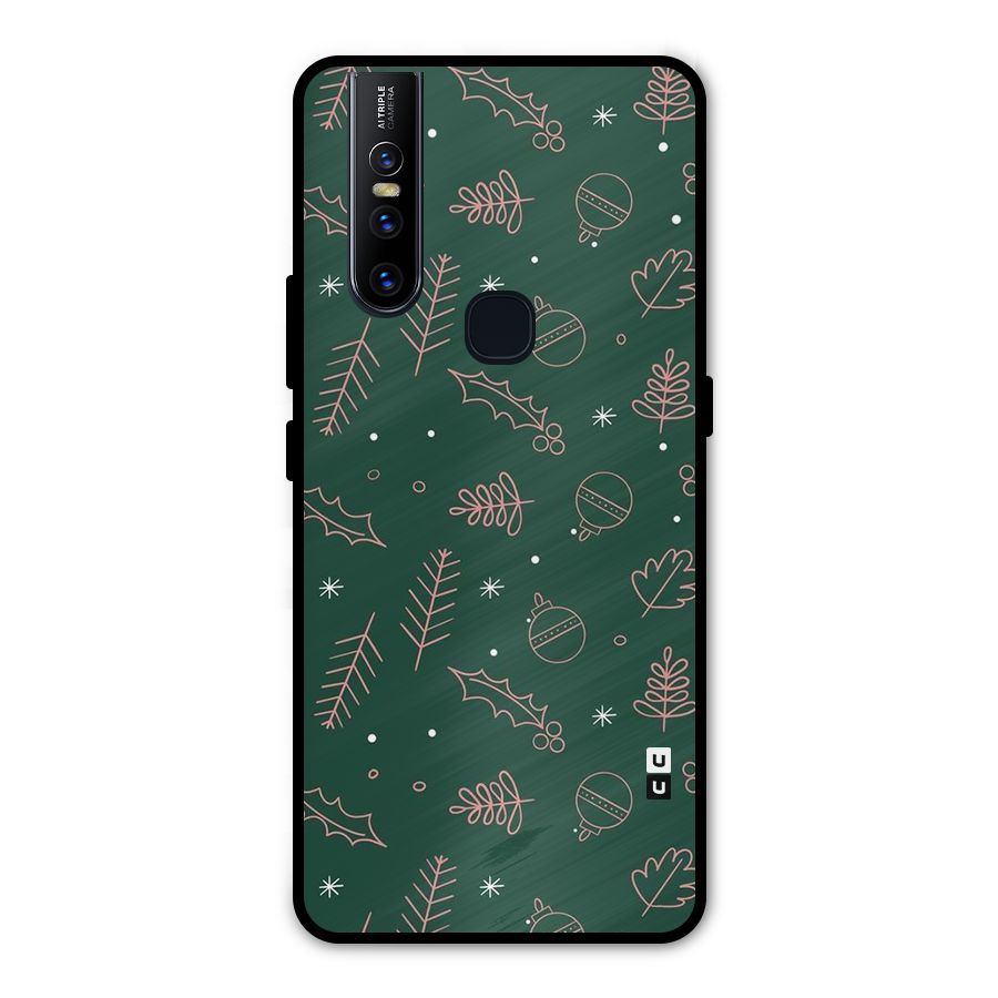 Christmas Vibes Leaves Metal Back Case for Vivo V15