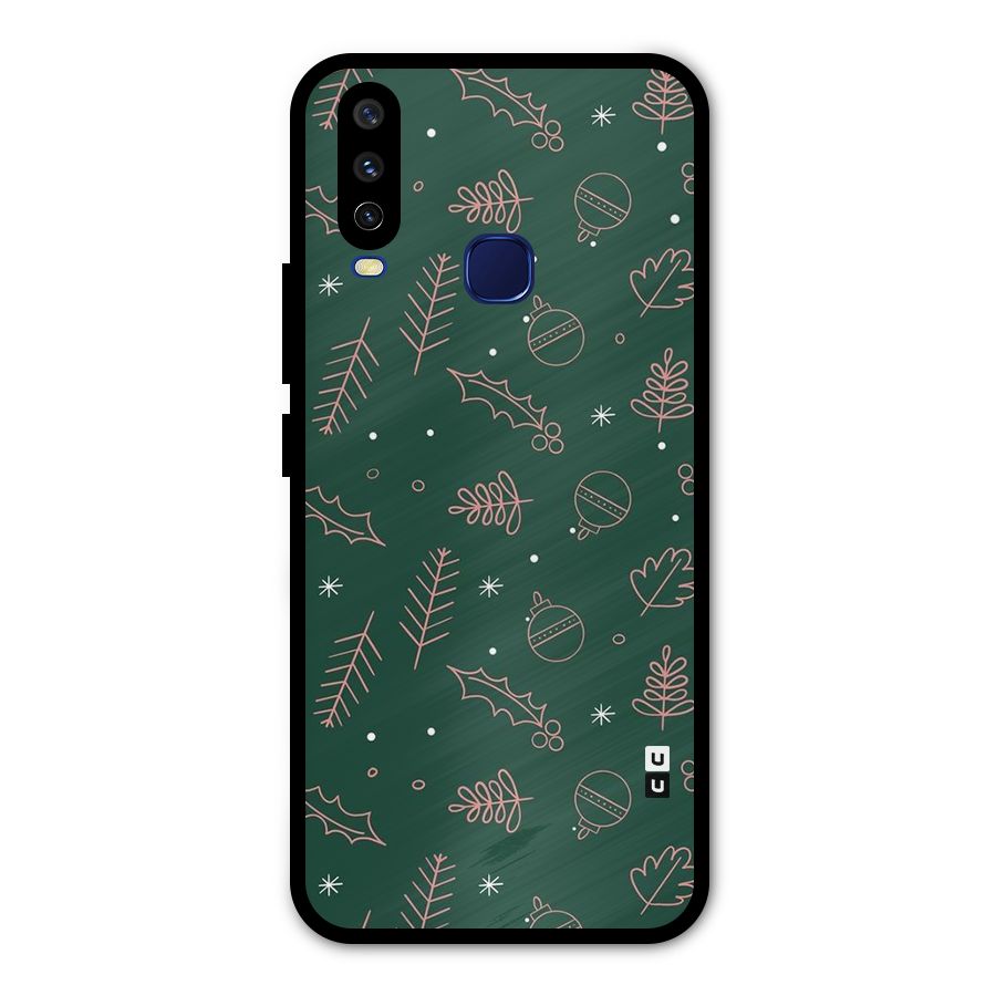Christmas Vibes Leaves Metal Back Case for Vivo V17