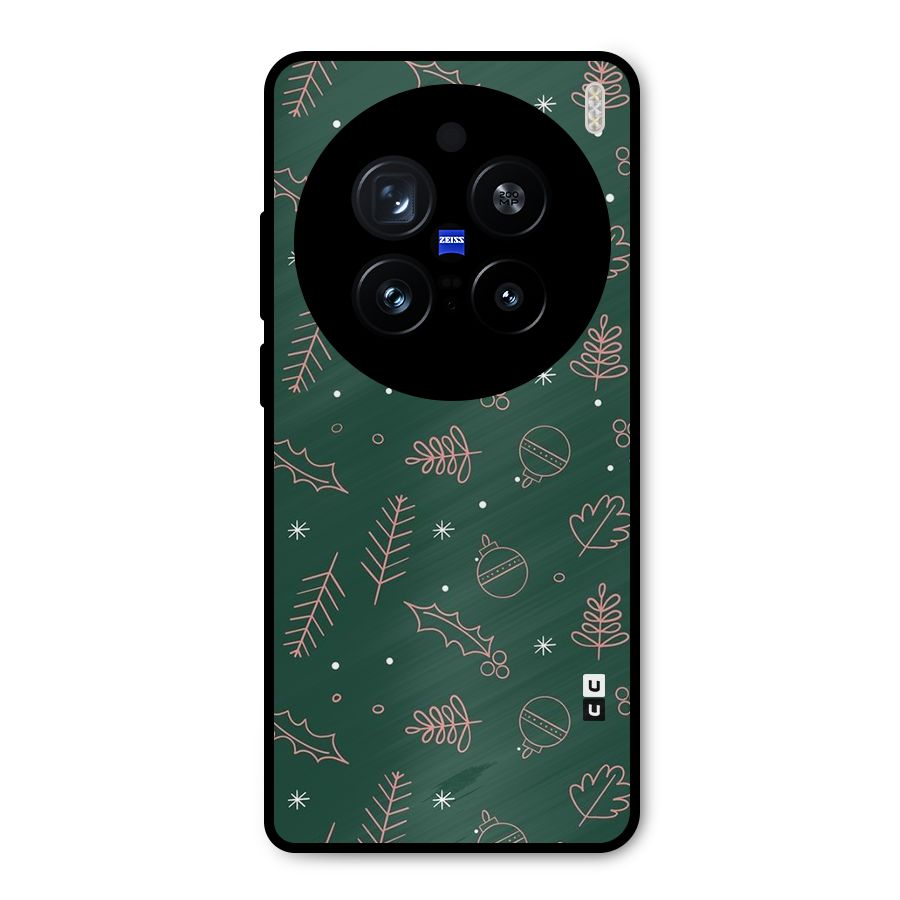 Christmas Vibes Leaves Metal Back Case for Vivo X200 Pro