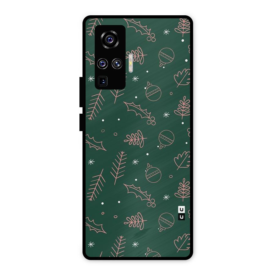 Christmas Vibes Leaves Metal Back Case for Vivo X50 Pro