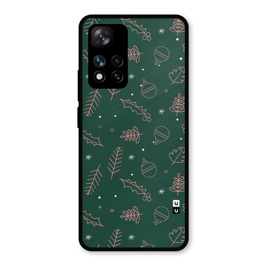 Christmas Vibes Leaves Metal Back Case for Xiaomi 11i 5G