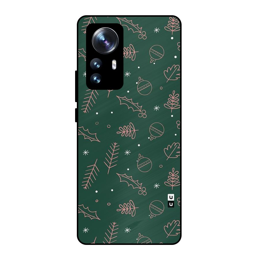 Christmas Vibes Leaves Metal Back Case for Xiaomi 12 Pro