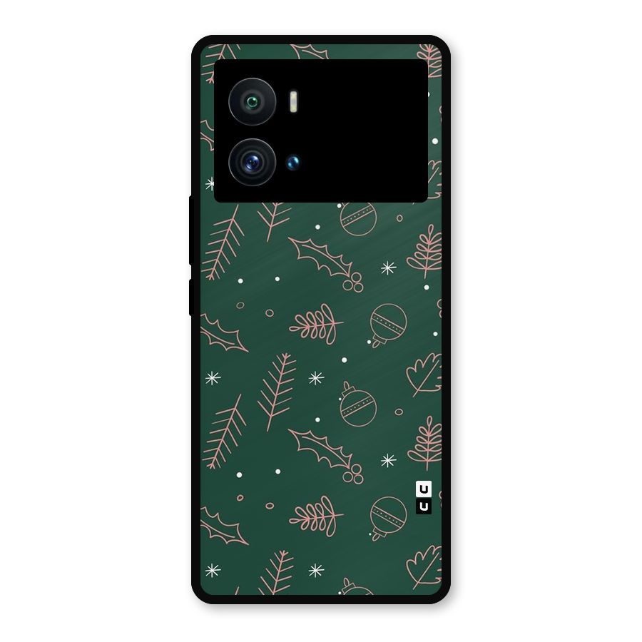 Christmas Vibes Leaves Metal Back Case for iQOO 9 Pro